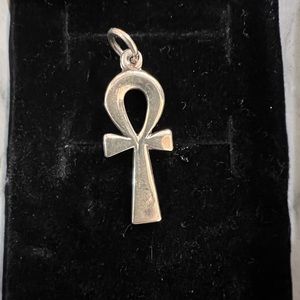925 Sterling Silver Vintage Egyptian Ankh Cross Charm Pendant